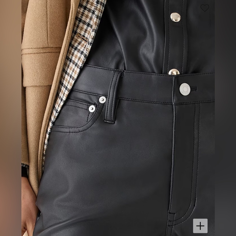 J.Crew Slim wide-leg pant in faux leather - Picture 4 of 15